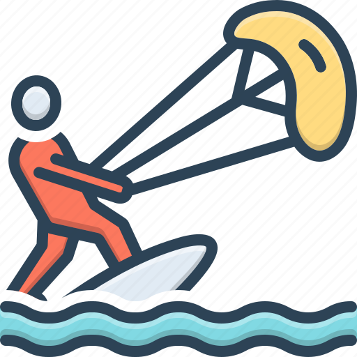 Acrobatic, adventure, beach, kitesurf, kitesurfer, water, water sport icon - Download on Iconfinder