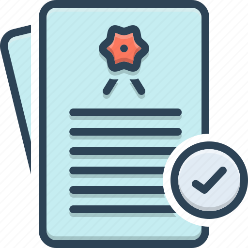 Agreement, approved, certificate, guarantee, licensees icon - Download on Iconfinder