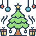 christmas, noel, decorated, conifer, celebration, xmas, christmas tree