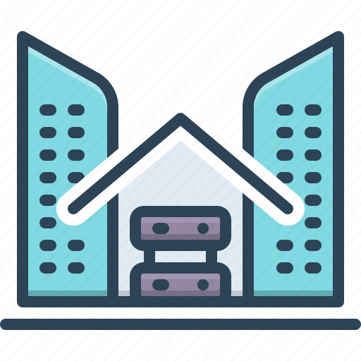 Premises, dwelling, mansion, server, database, property, storage icon - Download on Iconfinder