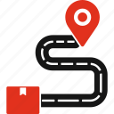 delivery location, box, delivery, location, map, parcel, warehouse