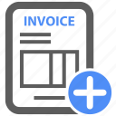 invoice, add, bill, credit, payment, plus, ecommerce
