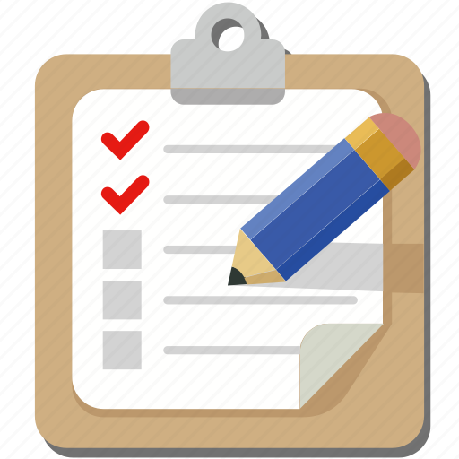 Check, checklist, clipboard, note, notebook, notepad, pencil icon - Download on Iconfinder