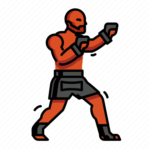 Mma, boxing, boxer, bald, guard, fight icon - Download on Iconfinder
