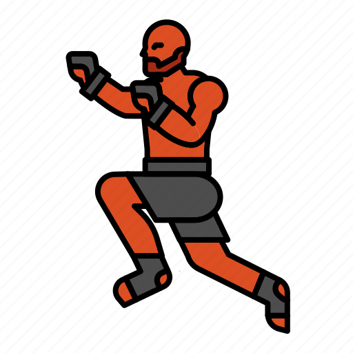 Mma, bald, boxer, boxing, fight, jump, knee icon - Download on Iconfinder