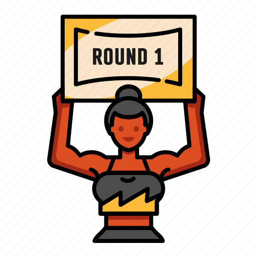 Mma, ring, girl, round, number, plate, boxing icon - Download on Iconfinder