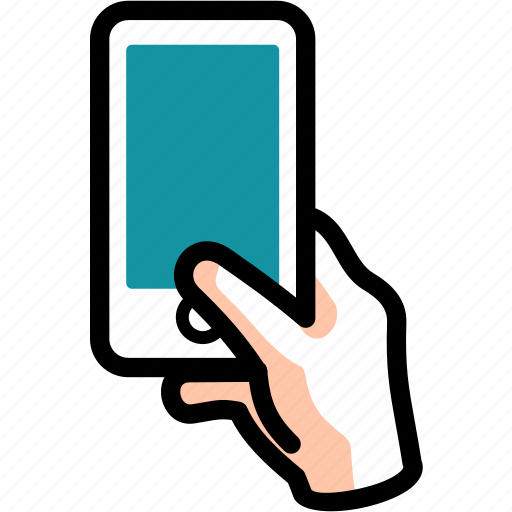 Blank, blue, hand, mobile, phone, screen icon - Download on Iconfinder