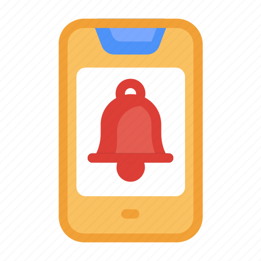 Mobile notification, alert, mobile alert, alarm, bell icon - Download on Iconfinder