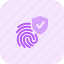 fingerprint, shield, mobile, tick mark