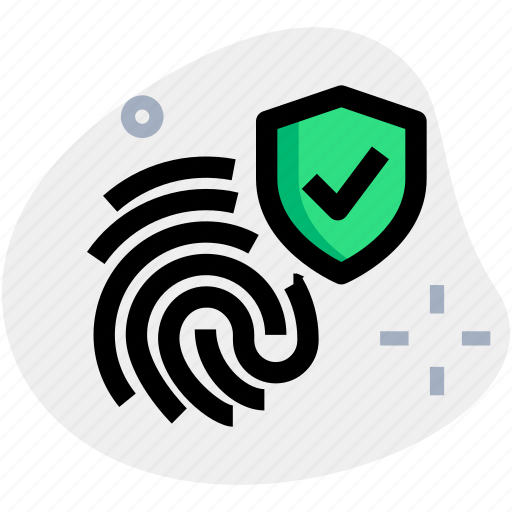 Fingerprint, shield, mobile, tick mark icon - Download on Iconfinder