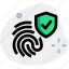 fingerprint, shield, mobile, tick mark 