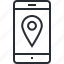 app, gps, location, mobile, navigation, pixel icon, thin lline 