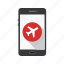 airplane, app, mobile, phone 