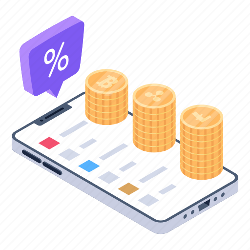 Online cryptocurrencies, mobile cryptocurrencies, mobile money, digital currencies, business app illustration - Download on Iconfinder