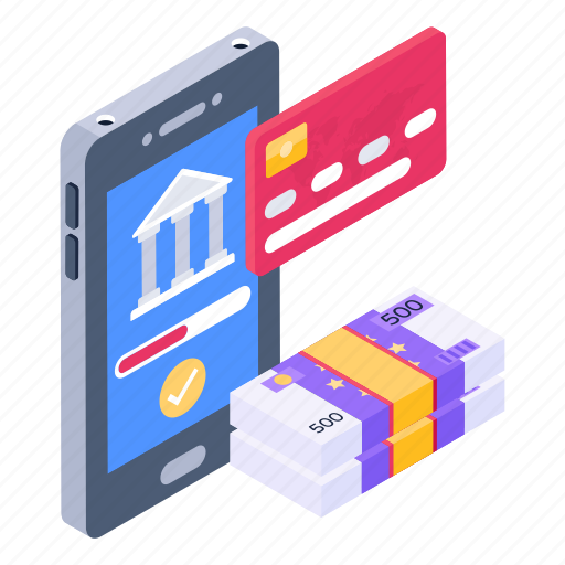 Mobile banking, internet banking, online banking, digital banking, online bank illustration - Download on Iconfinder