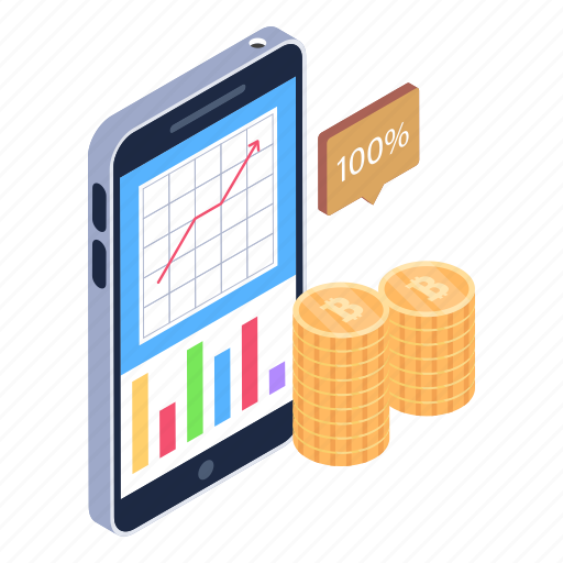 Stock exchange, mobile financial analytics, online analytics, financial statistics, financial app illustration - Download on Iconfinder