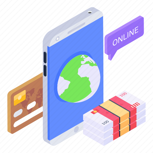 Banking app, global banking, online banking, digital banking, global bank app illustration - Download on Iconfinder