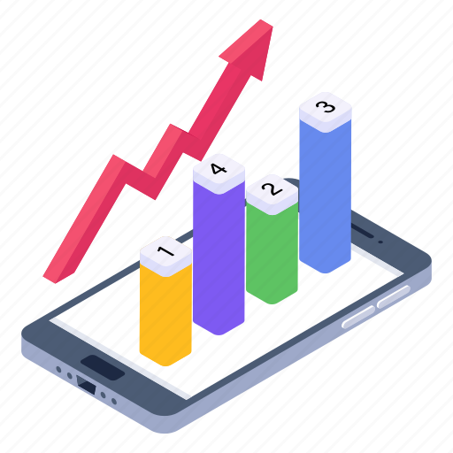 Online analytics, mobile growth chart, growth presentation, online chart, business growth illustration - Download on Iconfinder