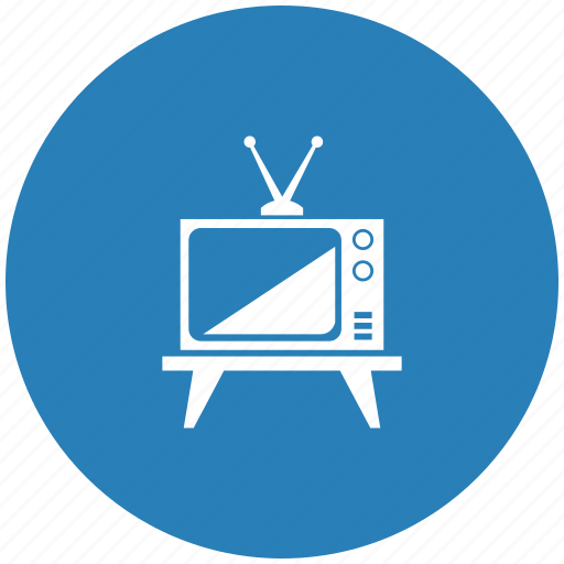 Antenna, blue, old, round, set, tv icon - Download on Iconfinder