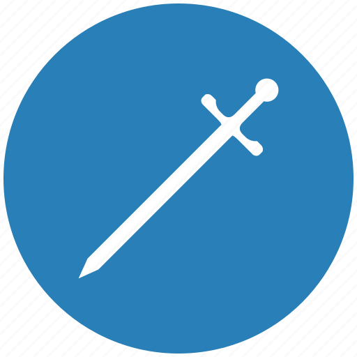 Blade, blue, round, sword, weapon icon - Download on Iconfinder