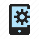 cogwheel, customization, gear, mobile, preferences, settings, smartphone