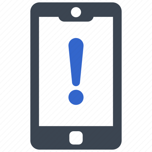 Alert, error, danger, warning, mobile, phone, smart phone icon - Download on Iconfinder