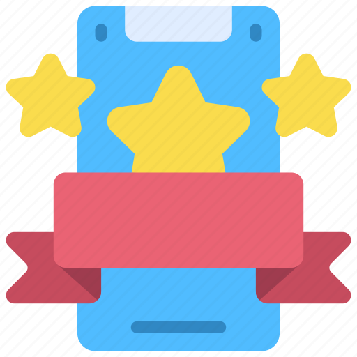 Stars, ribbon, mobile, award, reward icon - Download on Iconfinder