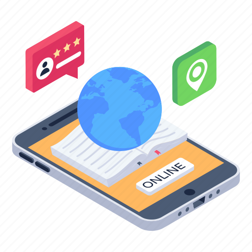 Distance learning, global education, global learning, mobile learning, education app illustration - Download on Iconfinder