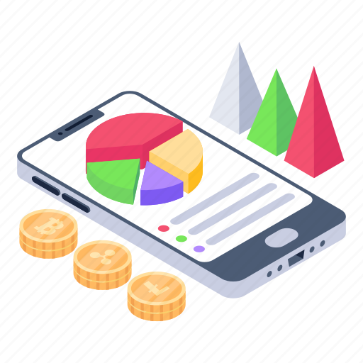 Online business chart, online financial chart, mobile analytics, online financial analytics, online infographics illustration - Download on Iconfinder
