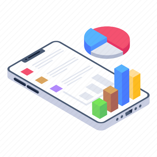 Phone analytics, mobile analytics, online analytics, mobile statistics, mobile descriptive data illustration - Download on Iconfinder