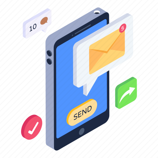 Send email, send mail, electronic mail, mobile mail, delivered mail illustration - Download on Iconfinder