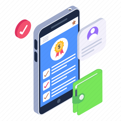 Online checklist, mobile checklist, mobile survey, digital checklist, smartphone list illustration - Download on Iconfinder