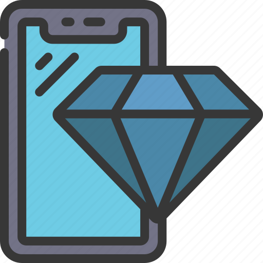 Diamond, cellular, device, value, crystal icon - Download on Iconfinder