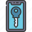 mobile, key, cellular, device, unlock 