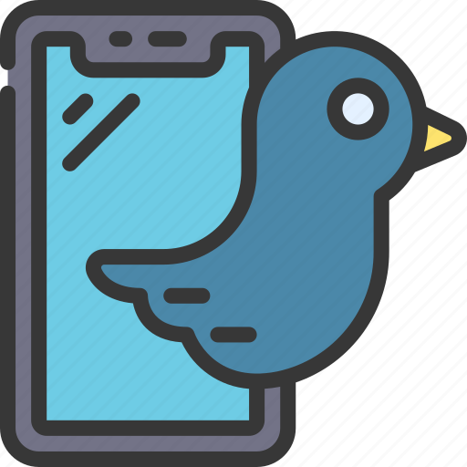 Tweeting, bird, device, social, media icon - Download on Iconfinder