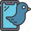 tweeting, bird, device, social, media 