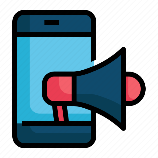 Advertise, megaphone, mobile, smartphone, application, message icon - Download on Iconfinder