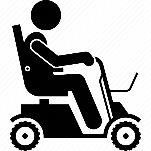 Mobility, aid, scooter, vehicle, driving, stick figure, bike icon - Download on Iconfinder