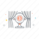 block, reward, award, bitcoin, money, prize, trophy