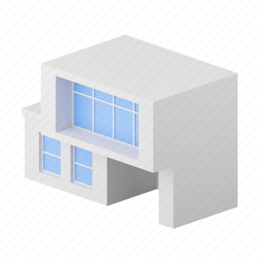 Building, house, architecture, property, estate 3D illustration - Download on Iconfinder