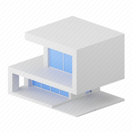 Building, house, property, architecture, real estate 3D illustration - Download on Iconfinder