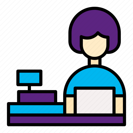Cashiers, markets, minimarkets, people, person, user, users icon - Download on Iconfinder