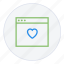 bookmark, browser, desktop, favourite, internet, heart, online 