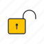 padlock, security, unlock, unsecure 