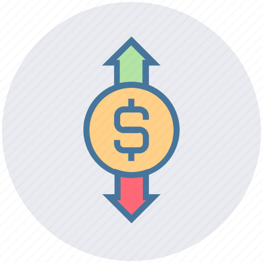 Arrows, currency, dollar, exchange rate, finance, money, stock market icon - Download on Iconfinder