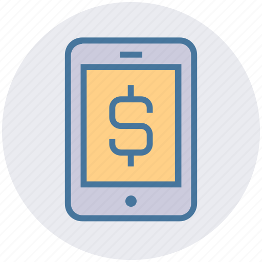 Banking app, cell phone, dollar, mobile, mobile banking, money, sign icon - Download on Iconfinder