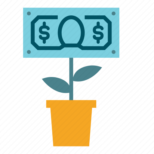 Dollar, finance, flower, grow up, vase icon - Download on Iconfinder