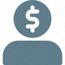 dollar, user, money, avatar