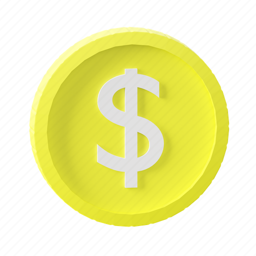 Coin, dollar coin, dollar, currency, cash, payment, finance 3D illustration - Download on Iconfinder