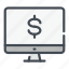 computer, dollar, money, online, pay, payment 